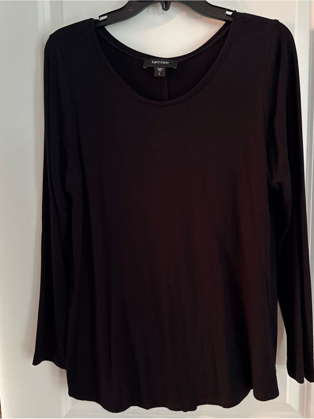 Karen Kane Black Tunic Long Sleeve Lightweight Top Large